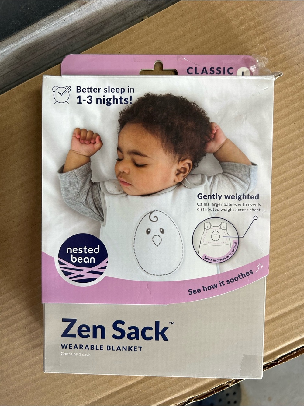 Classic Zen Sack Wearable Blanket - White and Pink